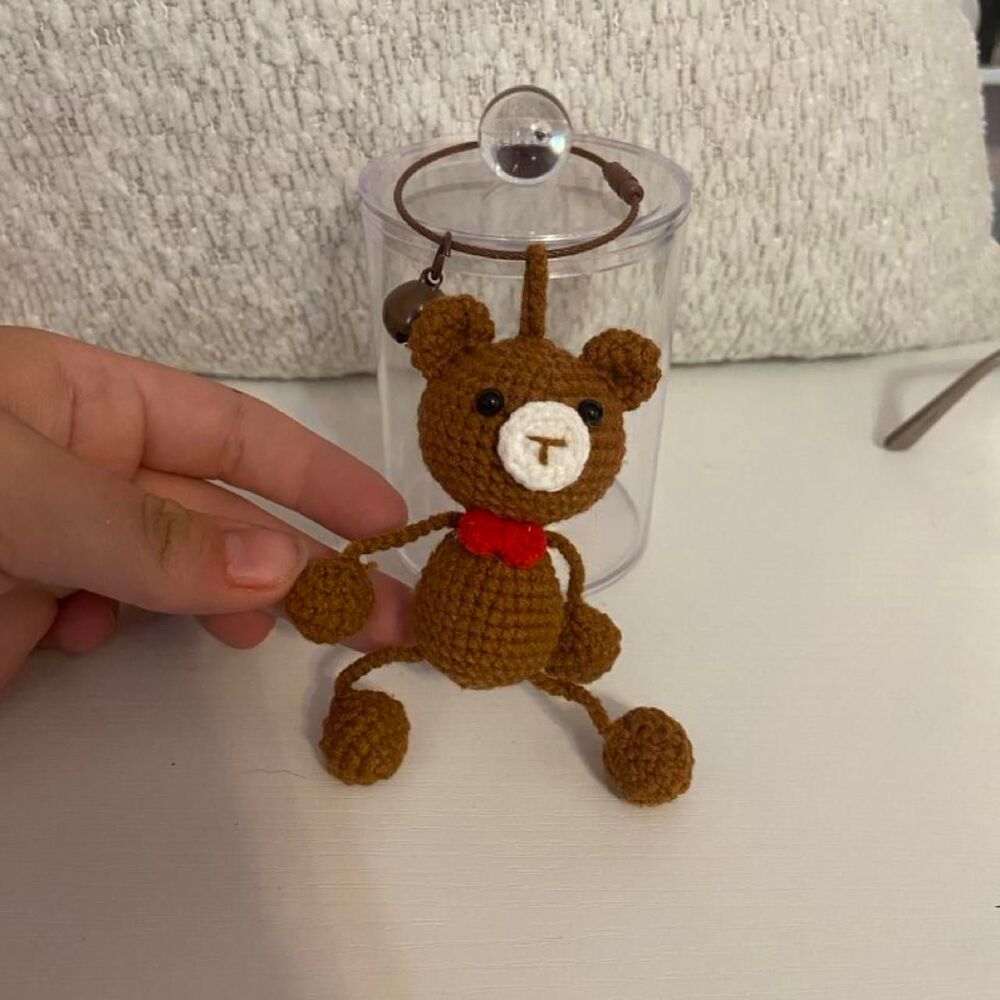 Handmade Crocheted Keychain Bear